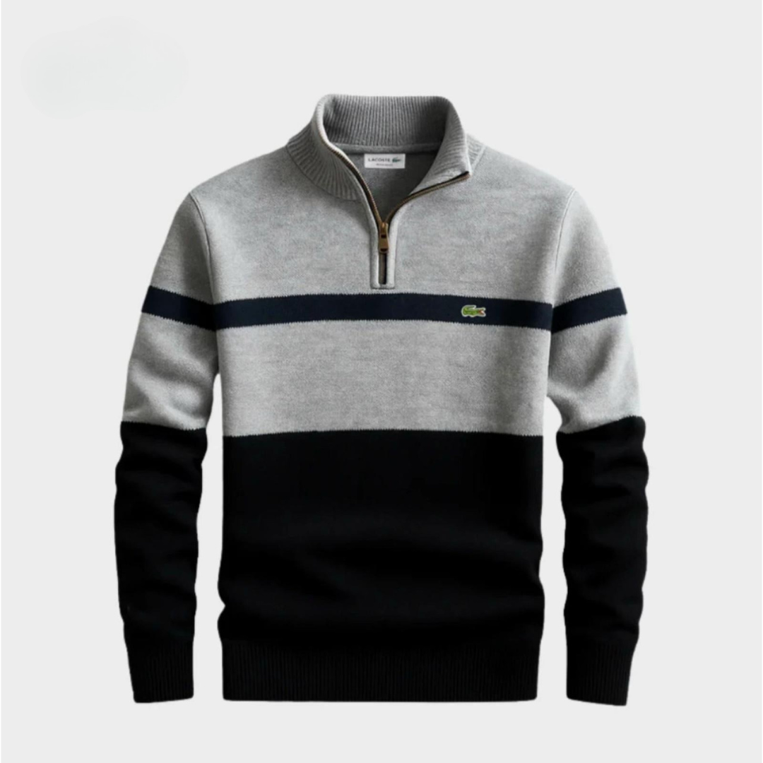 Colorblock Quarter-Zip Sweater