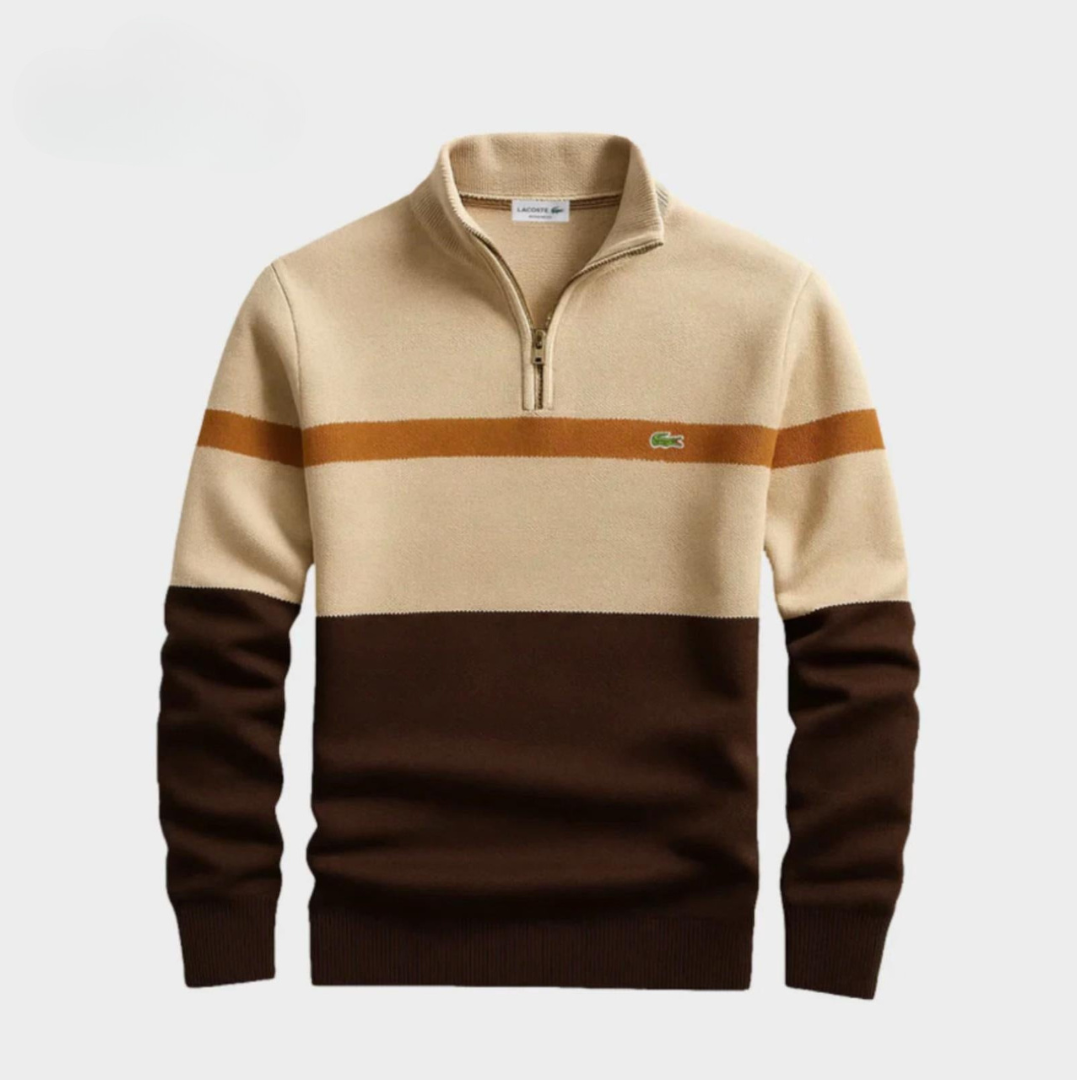 Colorblock Quarter-Zip Sweater