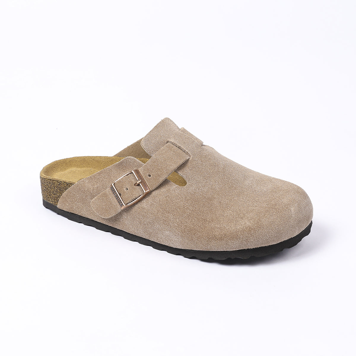 Birkenstock Boston Classic Clogs aus Wildleder – Taupe