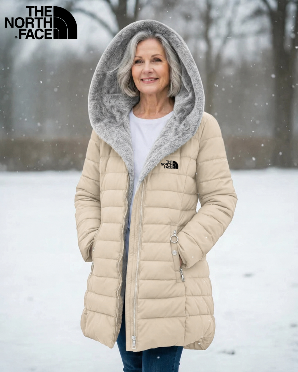 TNF Fleece-Steppmantel, Räumungsverkauf