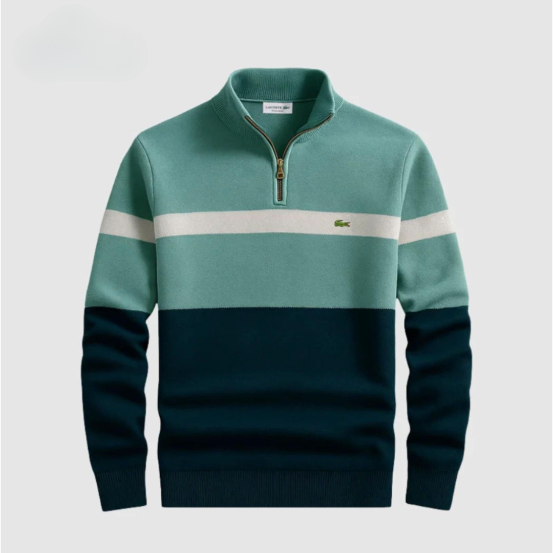 Colorblock Quarter-Zip Sweater