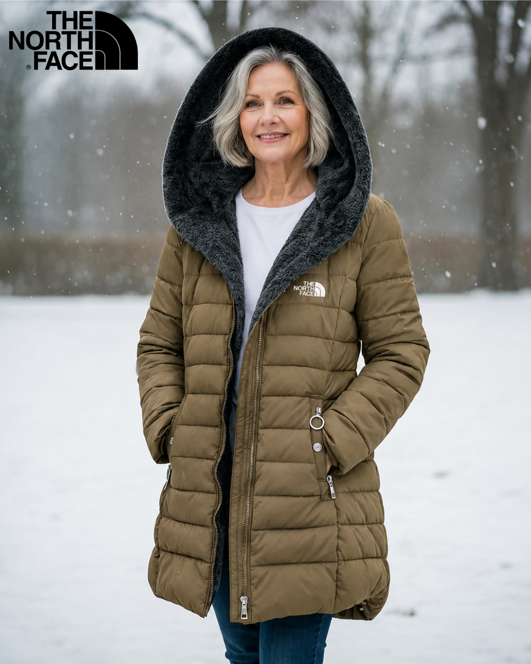 TNF Fleece-Steppmantel, Räumungsverkauf
