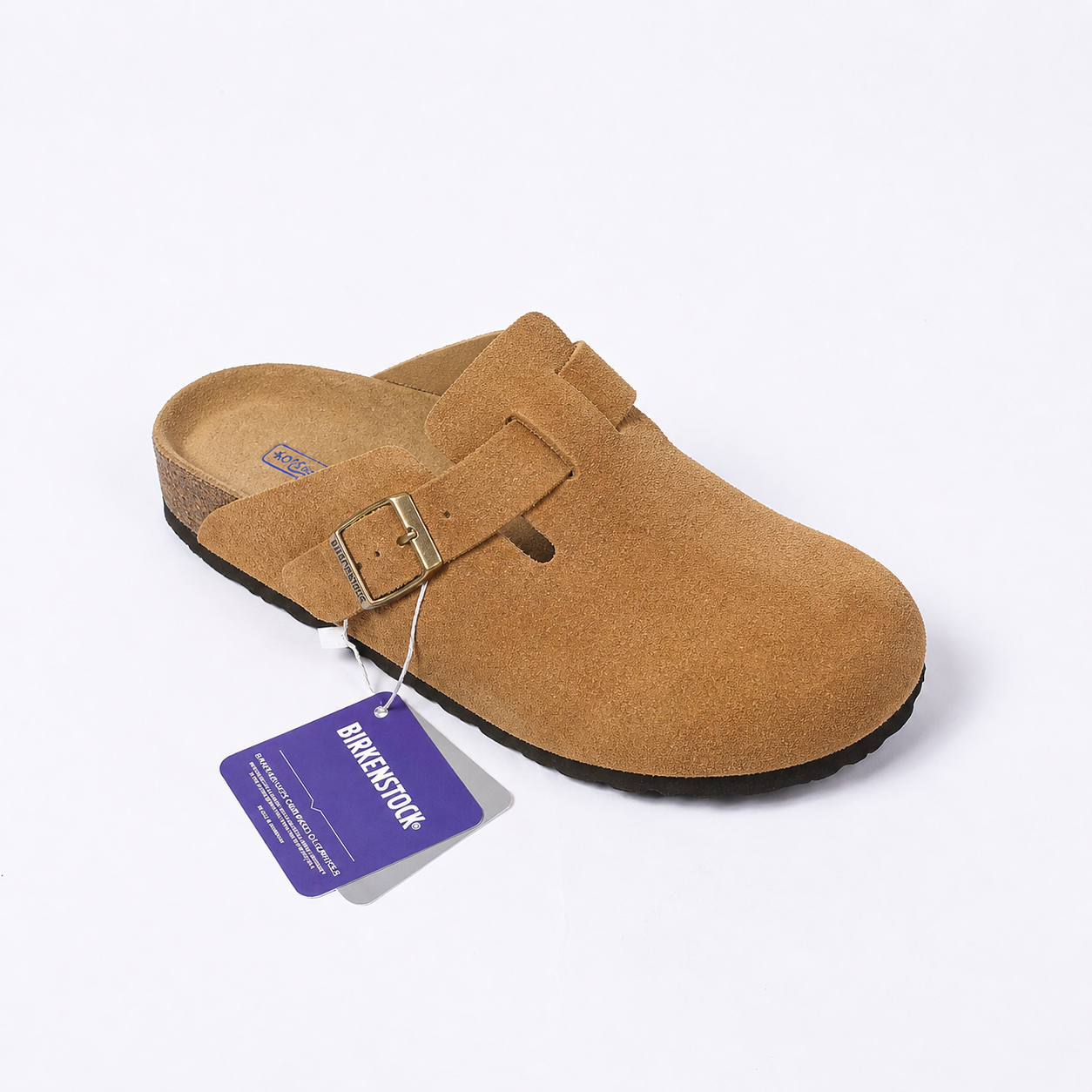 Birkenstock Boston Classic Clogs aus Wildleder – Taupe