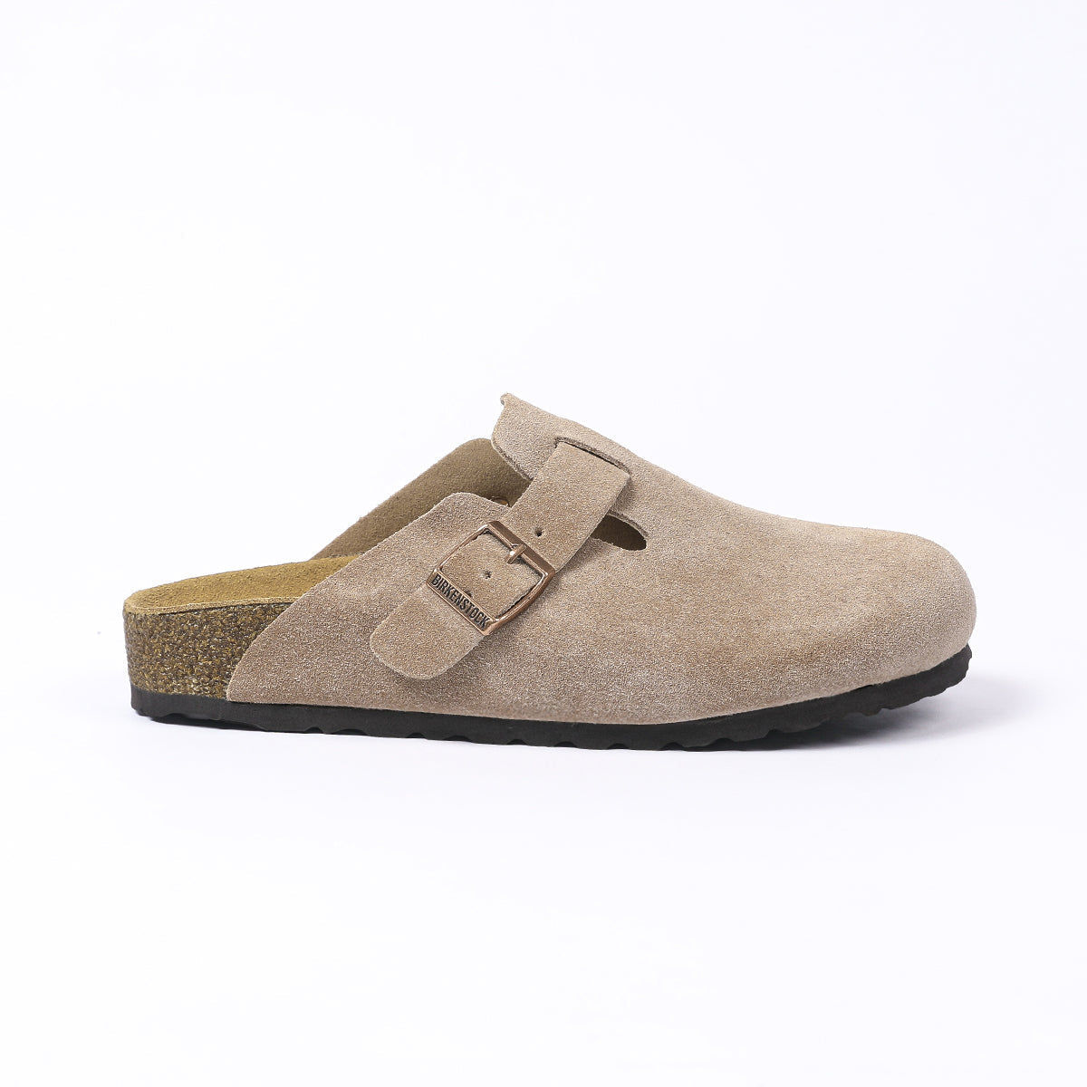 Birkenstock Boston Classic Clogs aus Wildleder – Taupe