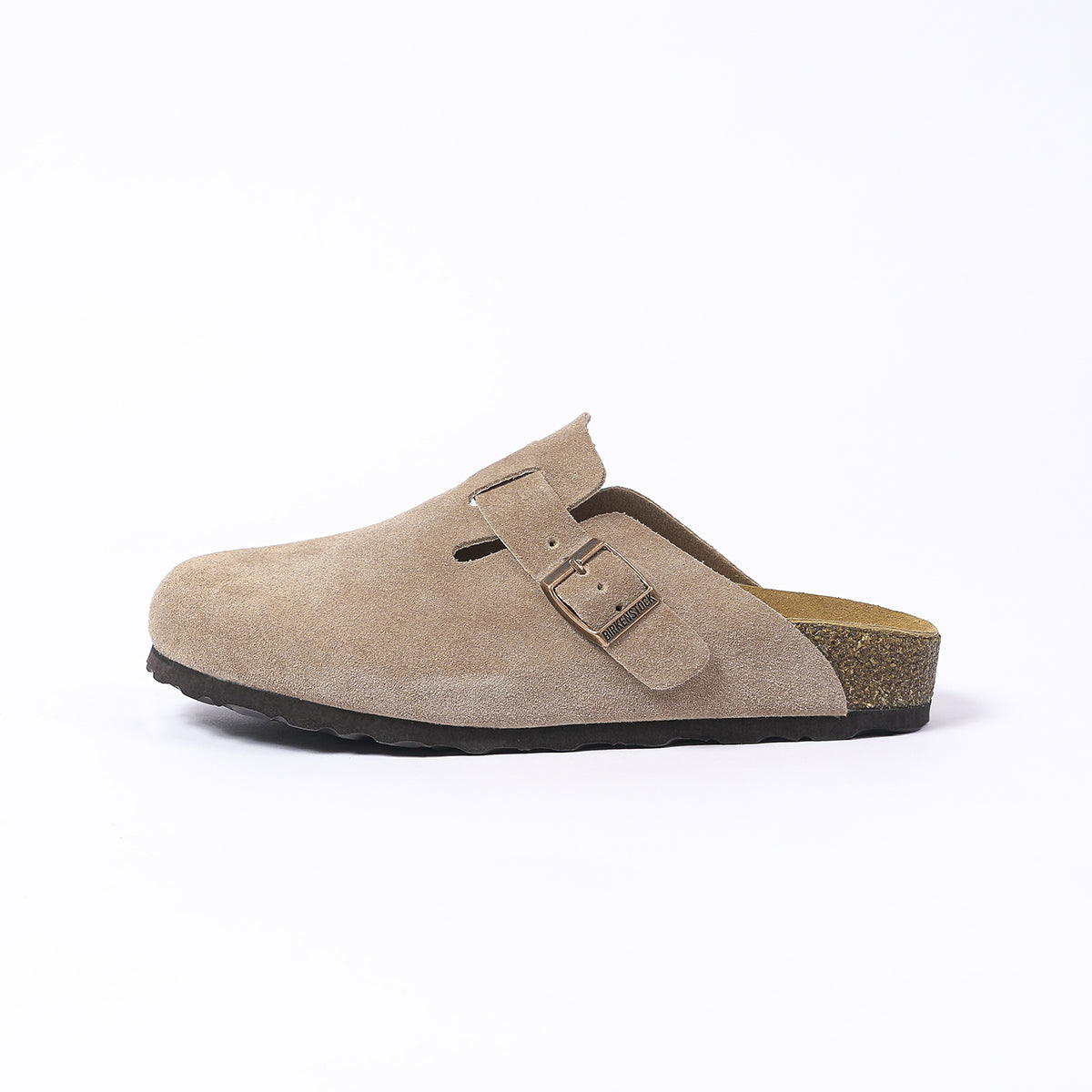 Birkenstock Boston Classic Clogs aus Wildleder – Taupe