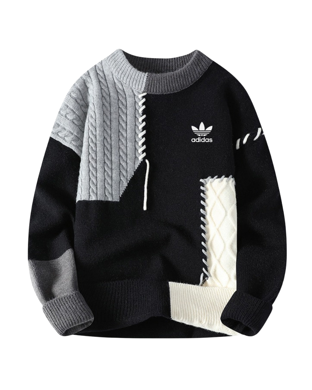 Retro Geometric Color Block Sweater