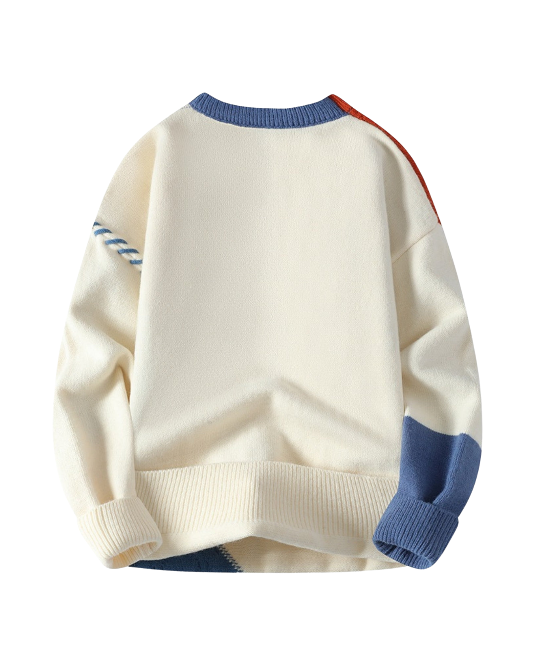 Retro Geometric Color Block Sweater