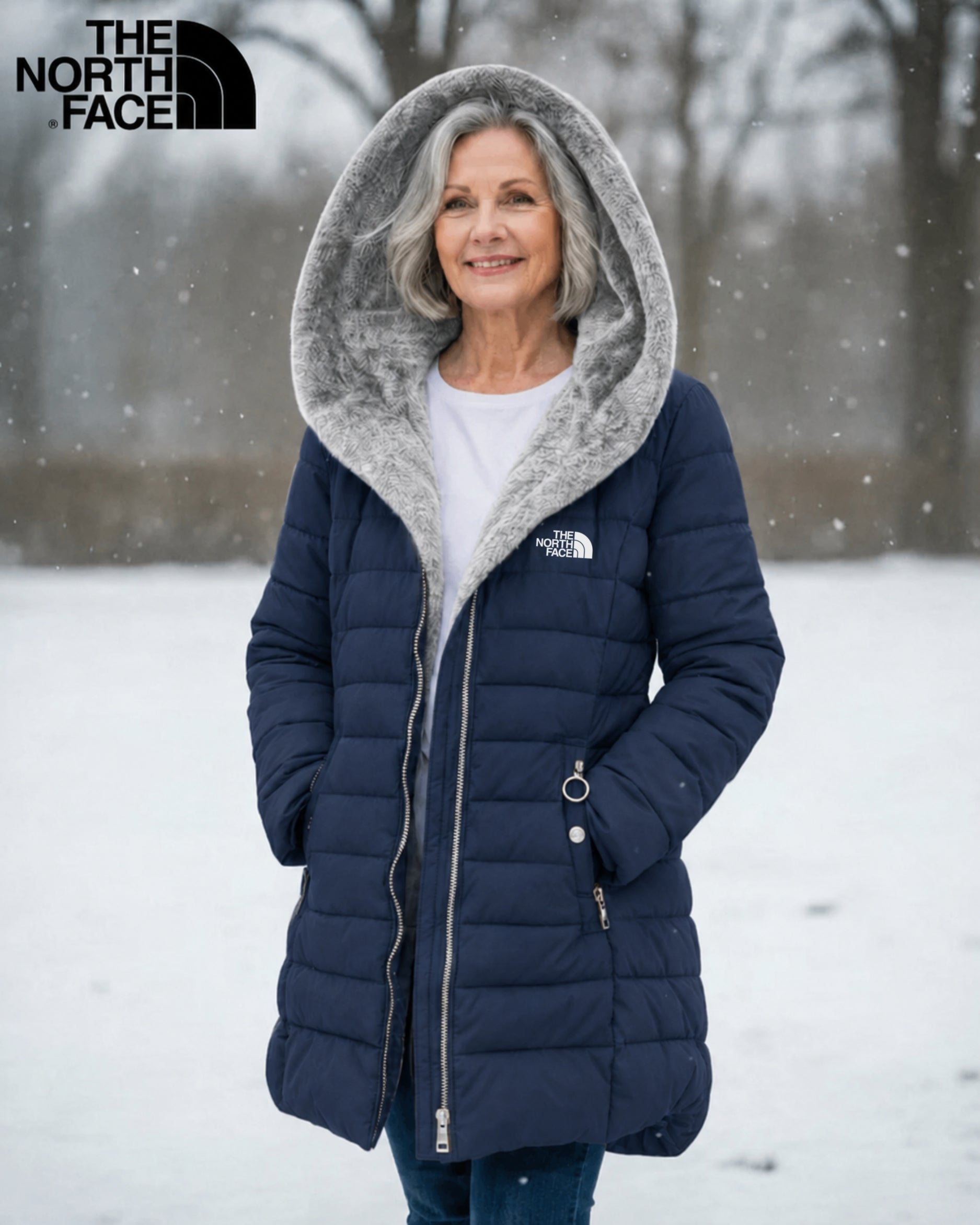 TNF Fleece-Steppmantel, Räumungsverkauf